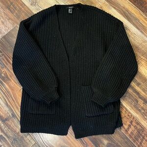 Ladies Forever 21 black open front cardigan size small (fits like medium)